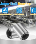Sealed LM4UU 4x8x12 mm linear ball bearings in a 4-pack with rubber seals for dust protection deliver smooth, precise motion.