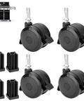4-Pack Locking Caster With Insert Replacement Wheels For Genesis And Spirit Grills 2007-2011 next to grill image