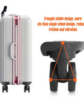 2 Pcs Luggage Replacement Wheels Model A208 shown on suitcase, featuring triangle stable design for reduced friction.
