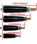 Large Revolving M10 Replacement Handle with P1.5 Thread Four Inch Length Crank Grip Knob, different sizes shown for comparison.