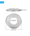 M12 Belleville Spring Disc Washers 304 Stainless Steel Conical Knurled 30 Pack dimensions and side view