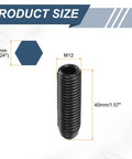 10 Pcs M12 X 40mm Screw Thread Ball Plunger High Carbon Steel Hex Socket Spring Plunger, 6mm Ball Diameter