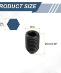 10 Pack M16 25mm Screw Thread Ball Plungers With Hex Socket High Carbon Steel Construction For Lubrication And Pneumatic Tools Black Finish
