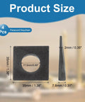 Dimensions of M16 Beveled Square Washers 4 Pcs Carbon Steel Black Thickness 2 To 7.8mm with measurements displayed