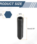 M16 Thread Ball Plunger 70mm Overall Length Hex Socket Spring Plunger with 8mm ball diameter, shown with dimensions.