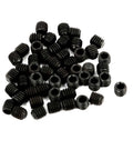 M3x3mm Metric Carbon Steel Hex Socket Set Flat Point Grub Screws Black for Towel Rack Door Knob 50pcs in a pile
