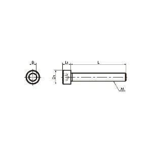 Technical diagram of ✝️ SNSS-M4-90-FT NBK Hex Socket Head Cap Screws - Full Thread. - Made in Japan with measurements for precision fitment.