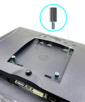 Wall Mount Spacer Adapter Set For Desktop And Portable Monitors 4 Pcs M4x10mm hex stainless steel standoff spacers installed on monitor back.