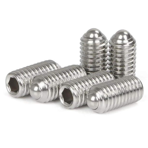 Stainless Steel M5 X 12mm Hex Socket Spring Ball Point Grub Screws 0.8mm Pitch SUS304 corrosion resistant pack of 20