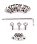 M5 x 15mm Titanium Screw Countersunk Bolts for Momo Nardi Sparco OMP NRG Steering Wheels, Pack of 6, with hex key, in silver
