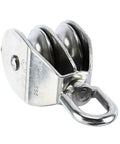 2-Pack M50 Lifting Double Pulley Block 304 Stainless Steel Crane Rotary Hook Double Pulley Loading M50 Double Pulley, side view