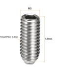 M5 X 12mm Ball Point Set Screws With Ball Plunger In 304 Stainless Steel for Precision Alignment and Secure Positioning
