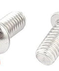 M6x12mm Stainless Steel Hex Socket Button Head Screws 50 Pcs showcasing two screws with button heads and hex sockets