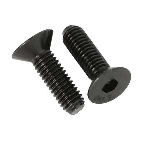 M6 X 20mm Flat Head Socket Cap Screws Set Alloy Steel Grade 10.9 Black Oxide Finish DIN 7991 4mm Hex Drive