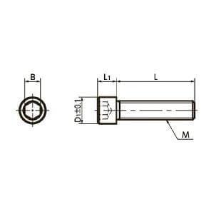 Technical drawing of ✝️ SNSS-M6-25-SD NBK Socket Head Cap Screws - Small Head - Pack of 10 from Japan, showing dimensions for smooth motion.