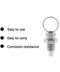 Stainless Steel Spring Plunger with Pull Ring, Stubby Hand-Retractable Non-Locking Index Plunger, corrosion-resistant, easy to use