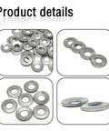Assorted M6 Conical Knurled 304 Stainless Spring Washer 14mm OD 1mm Thick Pack of 50