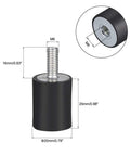 Durable rubber vibration isolators create stable, low-noise mounting for machinery and electronics, 20x25mm M6 threaded.