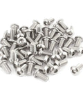 M6x12mm Stainless Steel Hex Socket Button Head Screws 50 Pcs scattered on white background