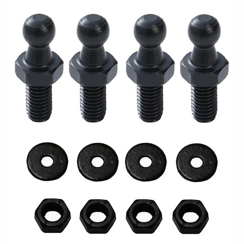 10mm Ball Studs M8 Ball Screws For Gas Struts Lift Supports Half Inch Long Shank Mounting Brackets With Hardware Pack Of 4