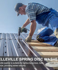 Worker using M8 Belleville Spring Washers 8x16x1.4mm on metal roof