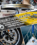 Images showcasing M8 Belleville Spring Washers 8x16x1.4mm 65Mn Steel Yellow Zinc, highlighting various industrial and household applications.