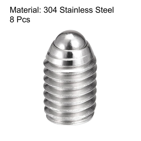 Ball Point Set Screws M8 x 12mm 304 Stainless Steel Ball Plunger Hex Socket Drive showcasing one screw