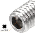 Close-up of Ball Point Set Screws M8 X 16mm 304 Stainless Steel Corrosion Resistant Hex Socket showing 4mm hex drive