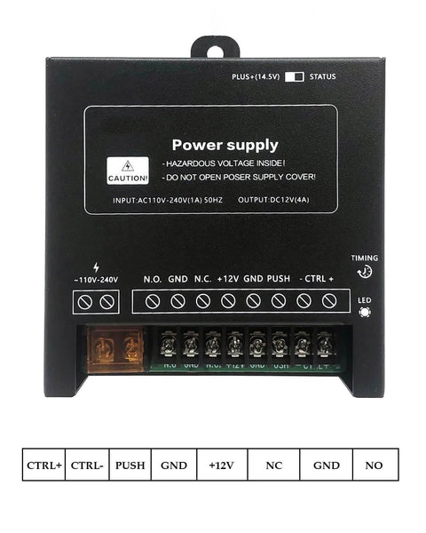 Power supply for Outswinging Door Access System With 600lbs Magnetic Lock Kit Built In Alarm Beeper Remote Controller And Exit Button