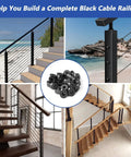 Marine Grade Stainless Steel Angle Beveled Washer 0.35 Inch ID For 5/16 Cable shown in cable railing installations
