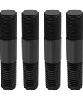4 Pack 5/8 UNF To 5/8 UNC Double End Threaded Studs for Massey Ferguson, black metal, 80mm long, side by side view.
