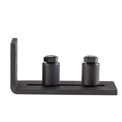 Matte Black Adjustable Barn Door Floor Guide Roller With Wall Mount, Guard Against Door Sway And Floor Damage, Carbon Steel