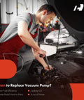 Mechanic replacing Chevy Silverado vacuum pump