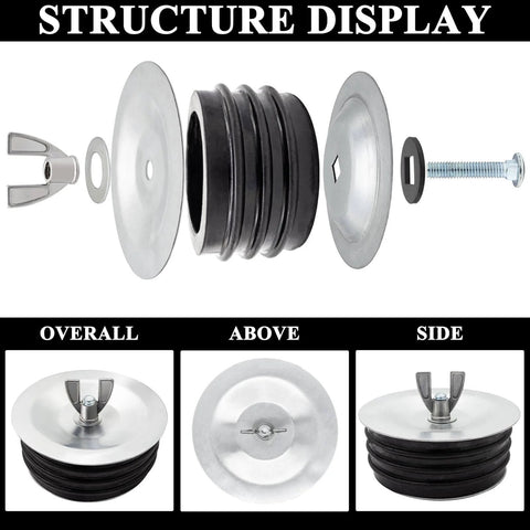 Steel Mechanical Test Plug For Sewer Cleanouts 4 Inch Heavy Duty Pipe Expansion Plug With Galvanized Screw