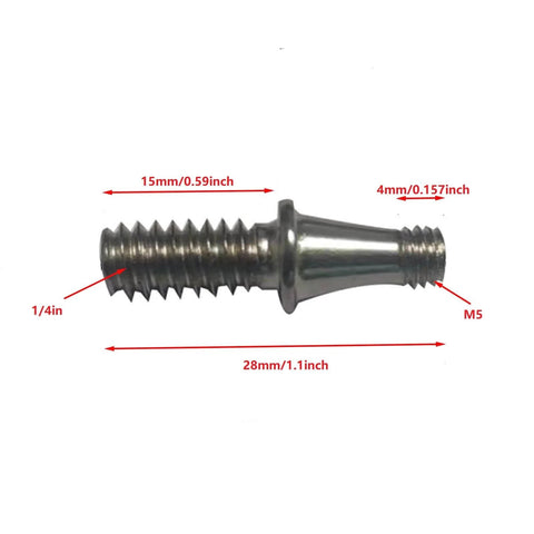 PZRT 2 Sets Metal Adapters for Heads Steel Ball Head Metal Ball Inner Thread Head Swivel Fittings M5 Screw Holes 1/4 Screw