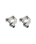 Mounting brackets for compact 12V electric linear actuator with 2 inch stroke and IP54 waterproof rating, shown on white background.