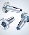 Metal Caster Socket Sleeve Set, 20 Pack Stem Inserts For 5/16 By 1-1/2 Inch Casters, displaying three shiny metal inserts
