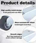 Two Pack Gate Caster Wheels Replacement 1.6 Inch Rubber Rolling Swivel Casters highlighting metal design and smooth edges