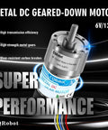 270:1 Metal DC Geared-Down Motor 37Dx72.5L mm 6V/12V with 64 CPR Encoder and Bracket, shown in packaging.