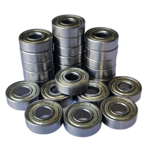 24 PCS 608-ZZ Ball Bearing - Double Metal Sealed Shielded Miniature Deep Groove Bearings for Wheels and Skates