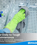 Person cleaning a shower tap with Microfiber Cleaning Cloths 100 Sheets 11x9 Grey Lint Free For Garage Auto Care