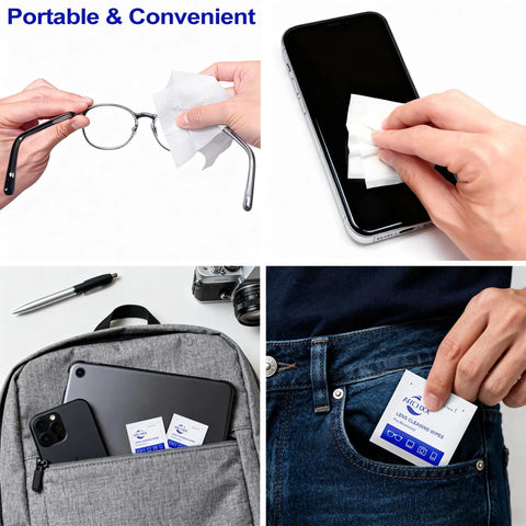 Individually Wrapped Microfiber Lens Wipes For Glasses Sunglasses And Cameras cleaning glasses and smartphone, portable use.