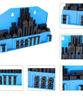 Ultimate 58Pcs Machine Fixture Clamping Kit For Milling Machines with 1/2 T-slot, 3/8 Thread Studs, in blue case