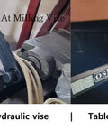 Revolving Handwheel with M8 Thread P1.25, black plastic swiveling handwheel installed on milling hydraulic vise and table elevation crank.