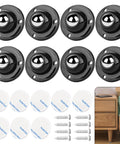 8 Pack Mini Adhesive Caster Wheels 3/4 Inch Self Adhesive Swivel Casters With 360 Degree Rotation Durable ABS Construction Load Capacity 55 Lbs For Kitchen Appliances Small Furniture And Containers