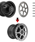 Mini Bike Wheel Hub Mounting Bolts Replacement for Coleman CT100U CC100X Doodle Bug DB30 Motovox, wheel hubs and bolts shown