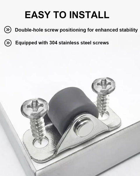 Mini Caster Wheels Set Of 24 Low Profile Half Inch Non Swivel Wheels With Rubber Rolling Treads And Steel Top Plate installation close-up