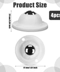 Front and side view of Four Pack Mini Caster Wheels With Self Adhesive Base For Popular Cutting Machines, showing dimensions.