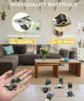 Mini Caster Wheels Set Of 24 Low Profile Half Inch Non Swivel Wheels With Rubber Rolling Treads And Steel Top Plate displayed indoors