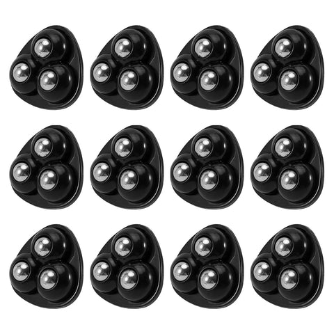 12 Pcs Self Adhesive Mini Caster Wheels For Small Appliances And Furniture, 360 Degree Swivel Casters With Quiet Smooth Rolling, Sticky Universal Wheel Set For Kitchen Appliances Bins And Trash Cans, 37x37mm, shown in a grid layout